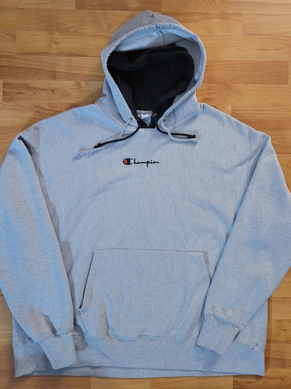 Champion Reverse Weave 2XL Light Gray Hoodie Double Lined Black Hood Heavyweight